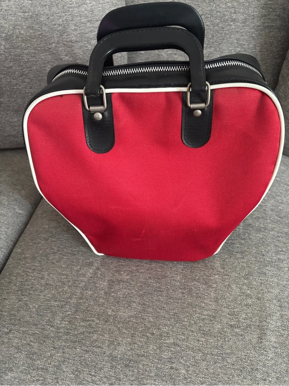 Vintage Brunswick Red Bowling Bag with Black Trim